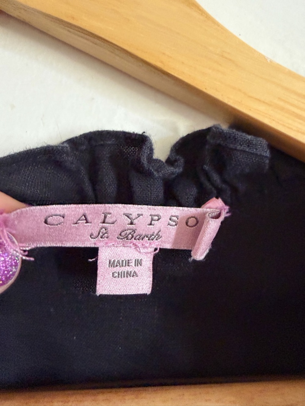 Calypso St Barth Designer Navy Blue Linen Ruffle A-Line Dress size Small - Picture 4 of 7